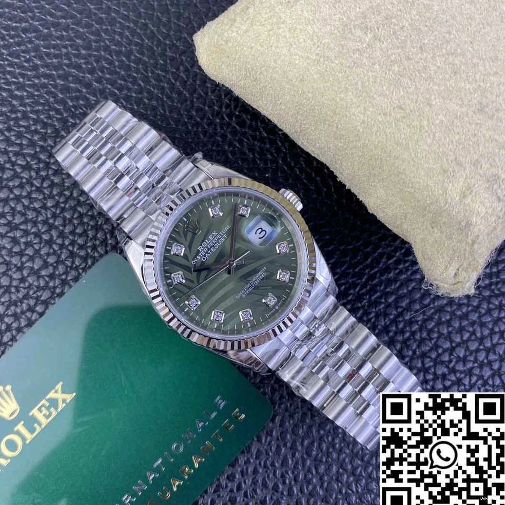 Factory Motif Clean Diamond Rolex 36MM Datejust Steel Hourmarker M126234 Green Stainless Dial 1221